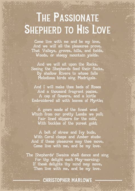 the passionate shepherd to his love rhyme